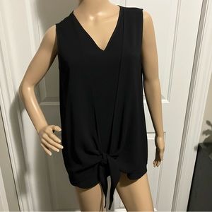 Red Coral | Black sleeveless blouse